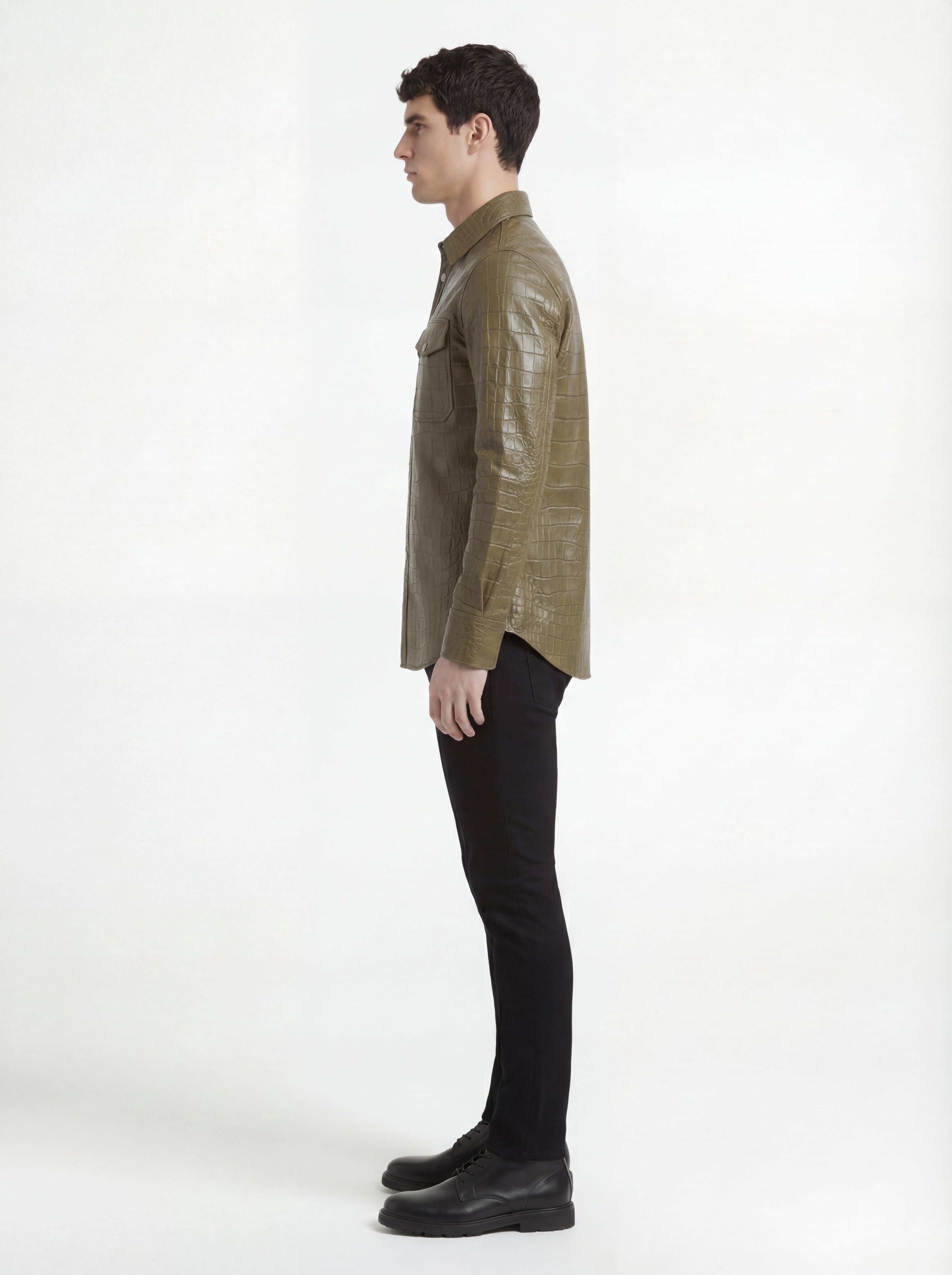 ジャケット・アウター MAVERICK 90s leather Western shirt Croc-Embossed Leather Western Shirt | Maverick Jacket