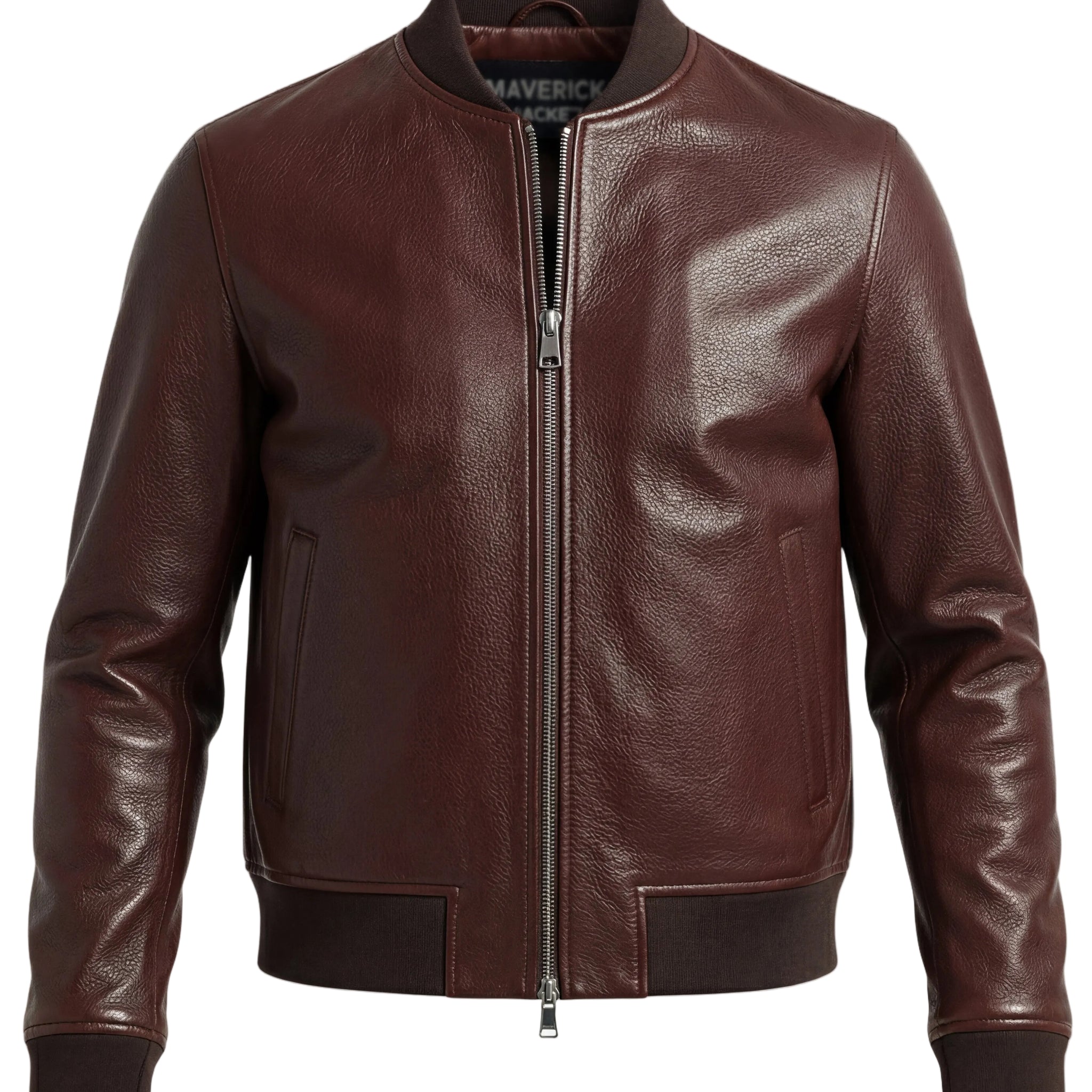 Men’s Dark Brown Leather Bomber Jacket – Maverick FerranMen’s Dark ...