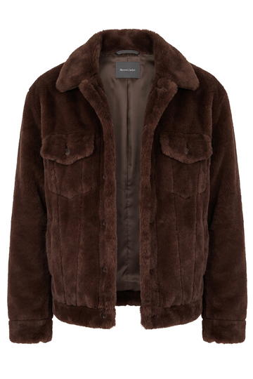 Chocolate Brown Sheared Sheepskin Trucker Jacket | Maverick Darrow