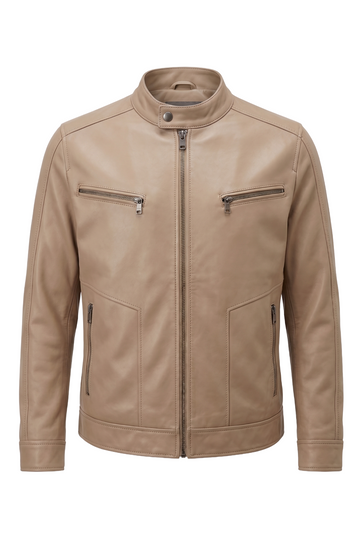 Sand Full-Grain Leather Cafe Racer | Maverick Dane