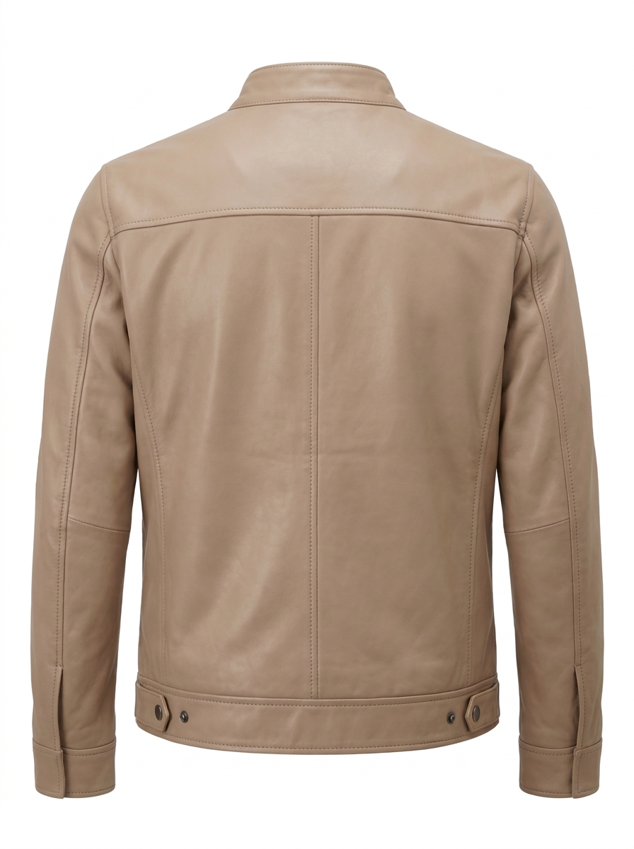 Sand Full-Grain Leather Cafe Racer | Maverick Dane