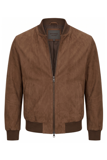 Chestnut Brown Suede Bomber | Maverick Weston