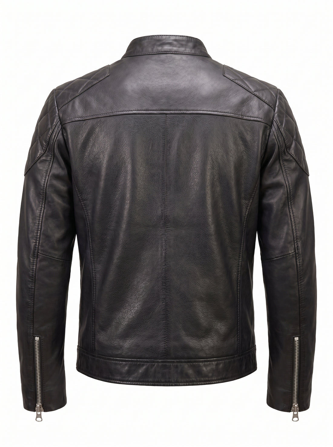 Black Quilted Leather Moto Jacket | Maverick Harker