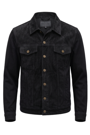 Black Suede Trucker Jacket | Maverick Holden