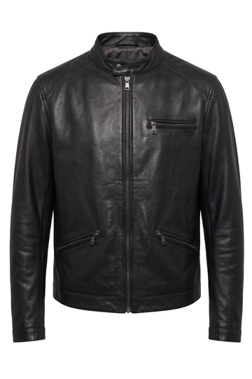 Black Leather Cafe Racer | Maverick Brant