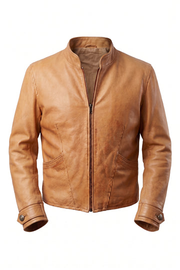 Burnished Tan Leather Cafe Racer | Maverick Langdon