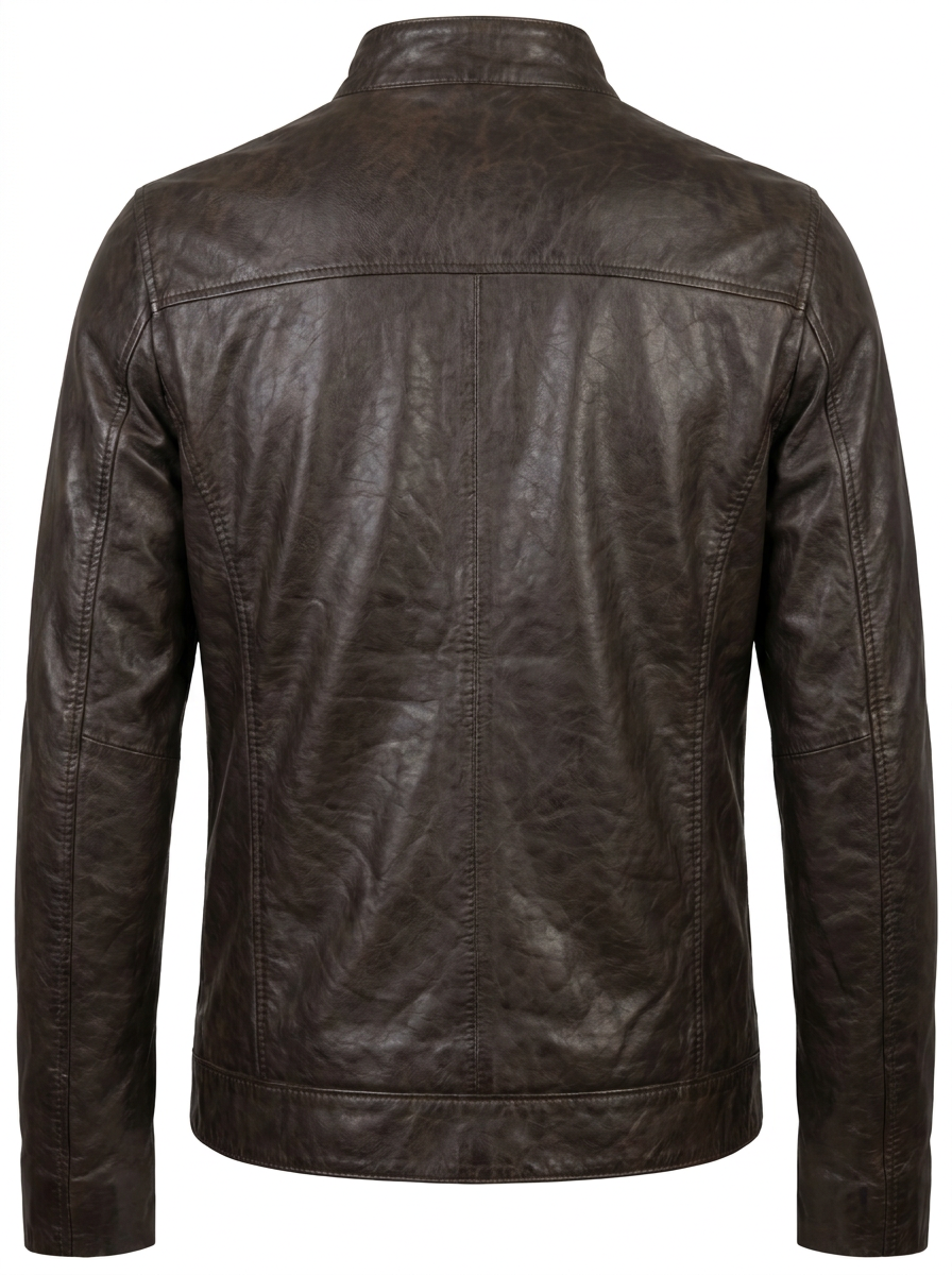 Antiqued Brown Leather Cafe Racer | Maverick Brecken