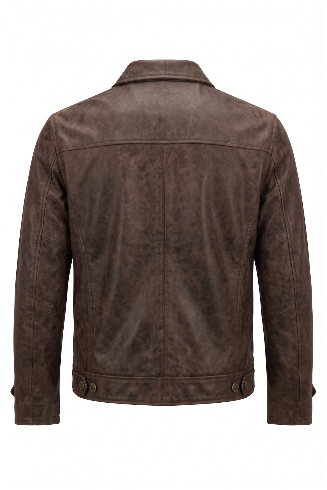 Distressed Brown Leather Zip Blouson | Maverick Conroy