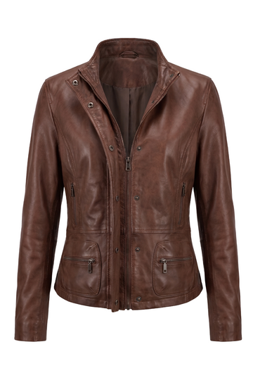 Chestnut Leather Utility Blouson | Maverick Larken