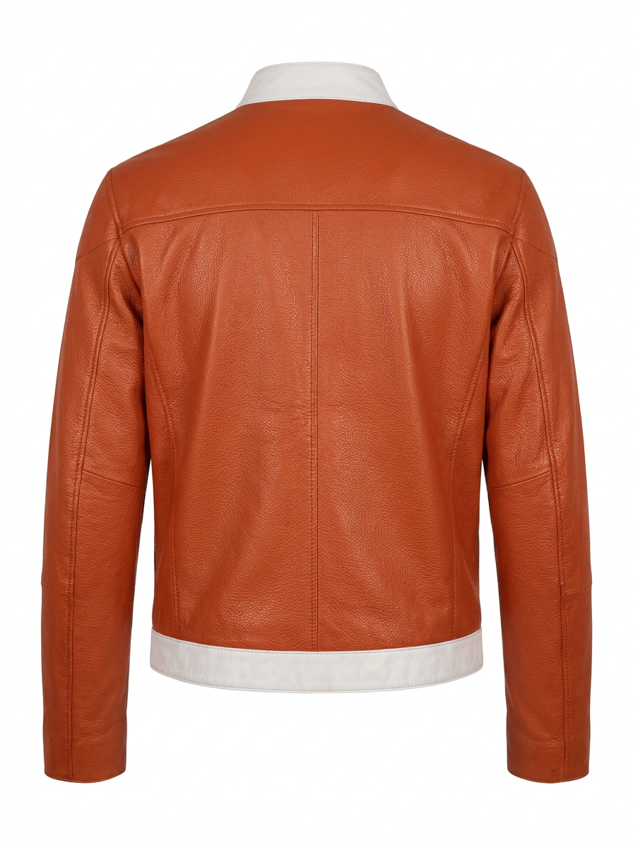 Rust & White Pebbled Leather Racer | Maverick Kestrel