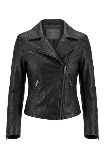 Black Pebbled Leather Asymmetric Moto | Maverick Praxis