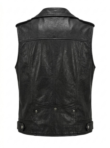 Black Asymmetric Moto Vest | Maverick Sable