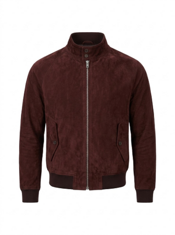 Burgundy Harrington Blouson Jacket | Maverick Cassian