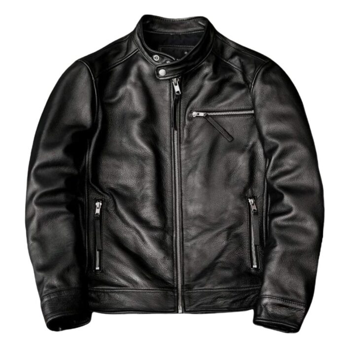 black leather jacket biker