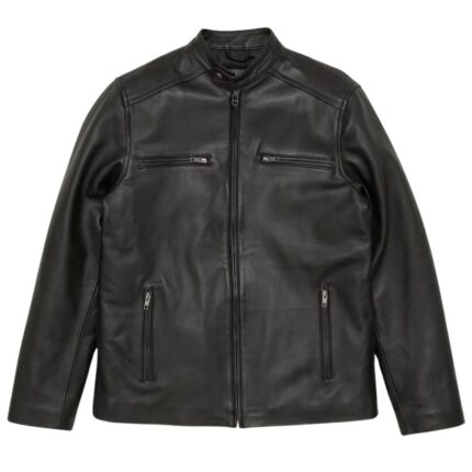 black leather jacket biker