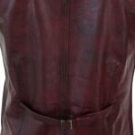 brown leather biker vest