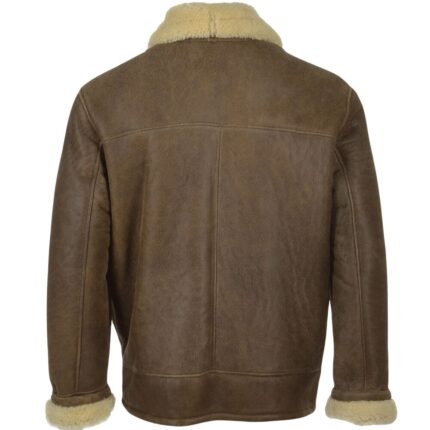 brown leather shearling jacket mens