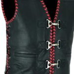 classic leather moto vest men