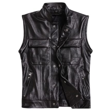 fashionable leather vest for motorcycles
