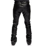 leather black pants for men