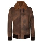 leather bomber jacket sherpa