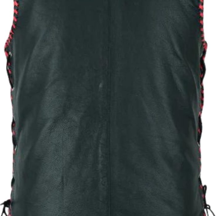 leather moto vest for men