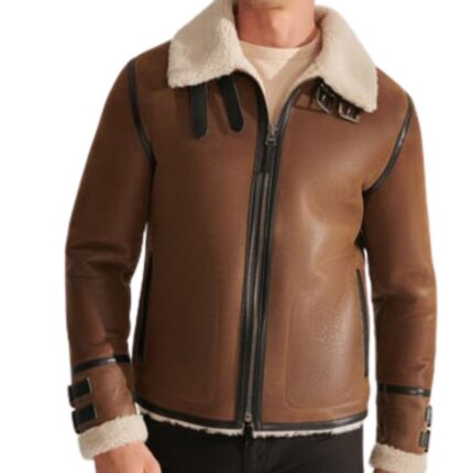 leather shearling jacket for men