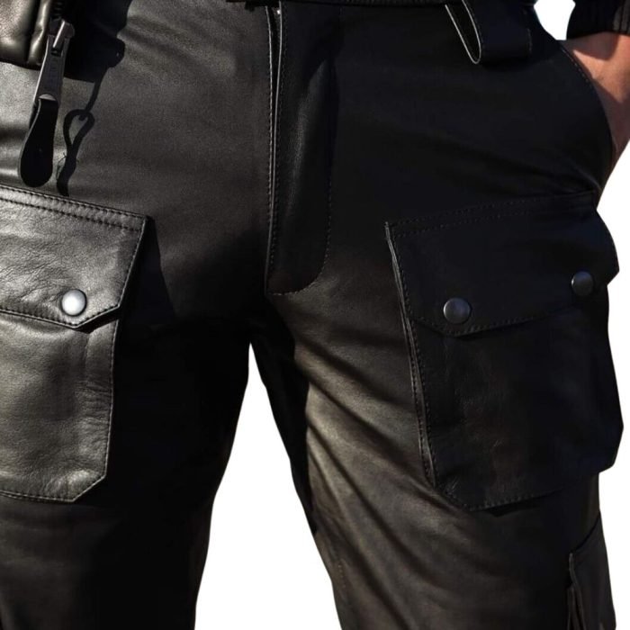 male leather biker pants