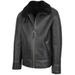 men shearling leather jacket