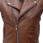 men's biker leather vest