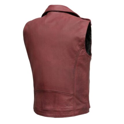 men's biker leather vest