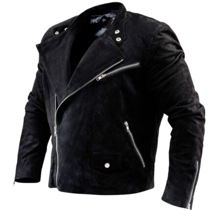 mens black suede leather jacket