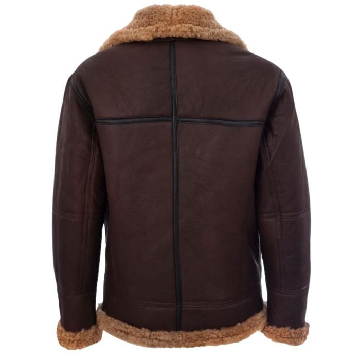 brown leather jacket with fur for men