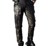 mens leather biker pants