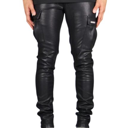 mens leather cargo pants