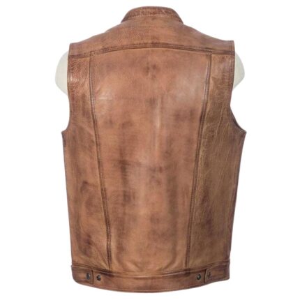 mens leather motorcycle vest