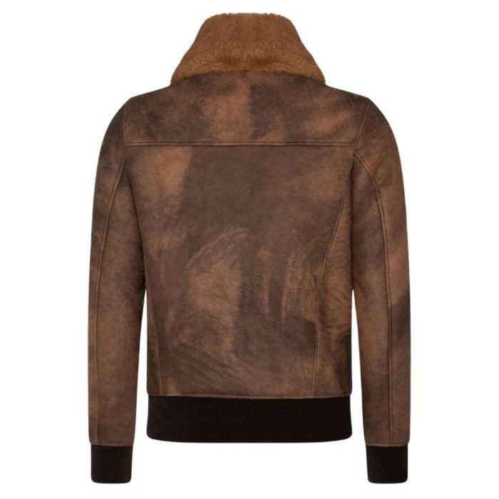 mens leather sherpa bomber jacket