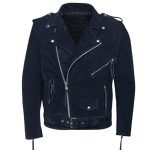 navy blue suede jacket for men