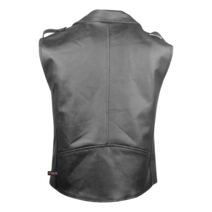 real men's gray leather vest