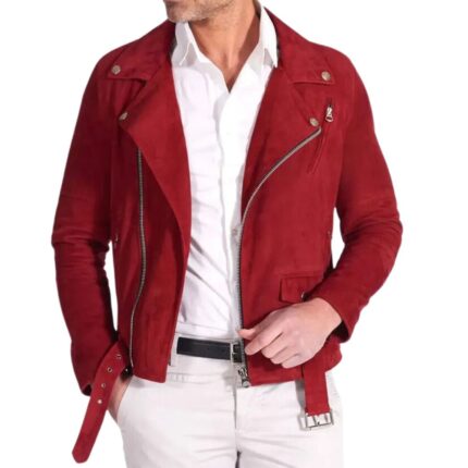 red suede jacket for men