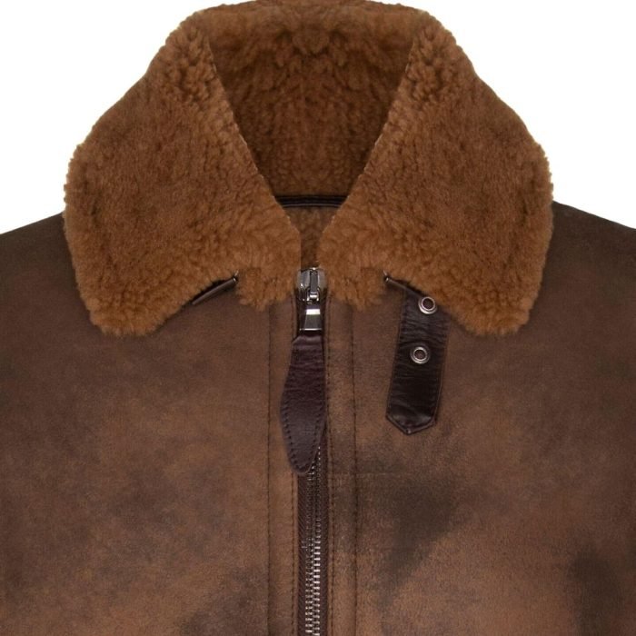 sherpa leather bomber jacket