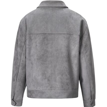stylish gray suede jacket