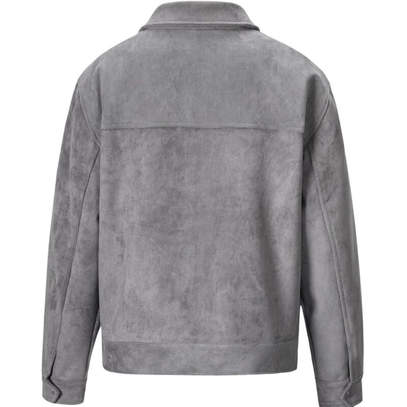 stylish gray suede jacket