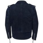 stylish mens navy blue suede jacket