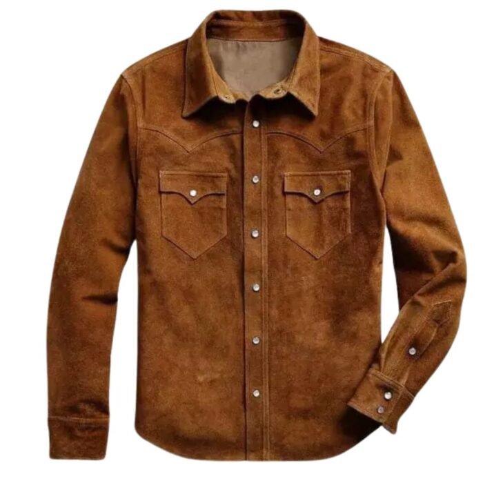 suede leather shirt for men