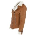 awesome brown women's shearling jacket