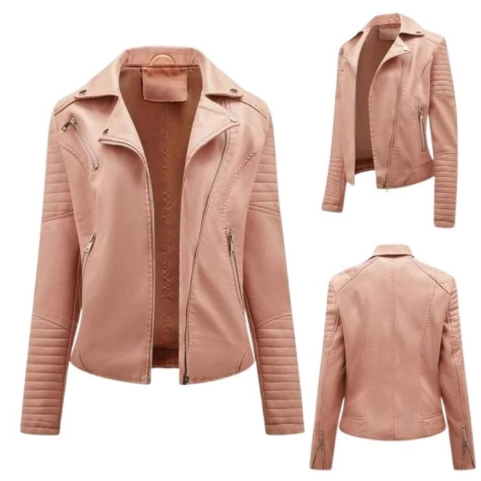 biker leather jacket women moto