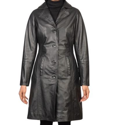 black leather coats for women