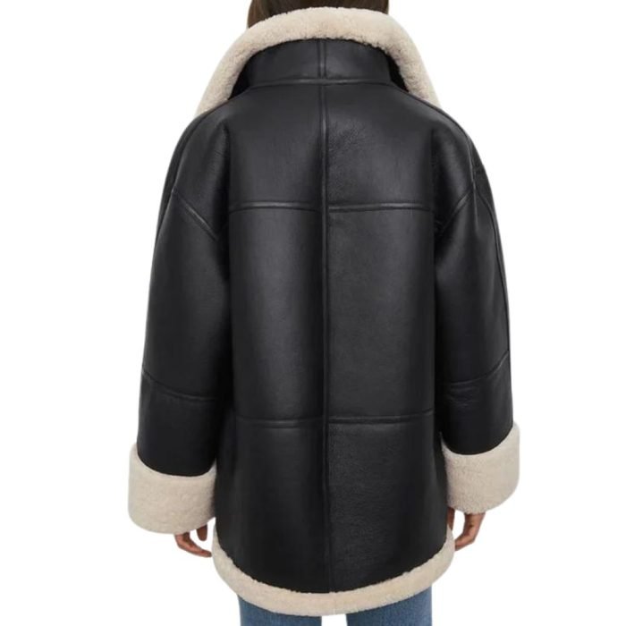 black women's shearling jacket