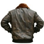 bomber men's black leather jacket